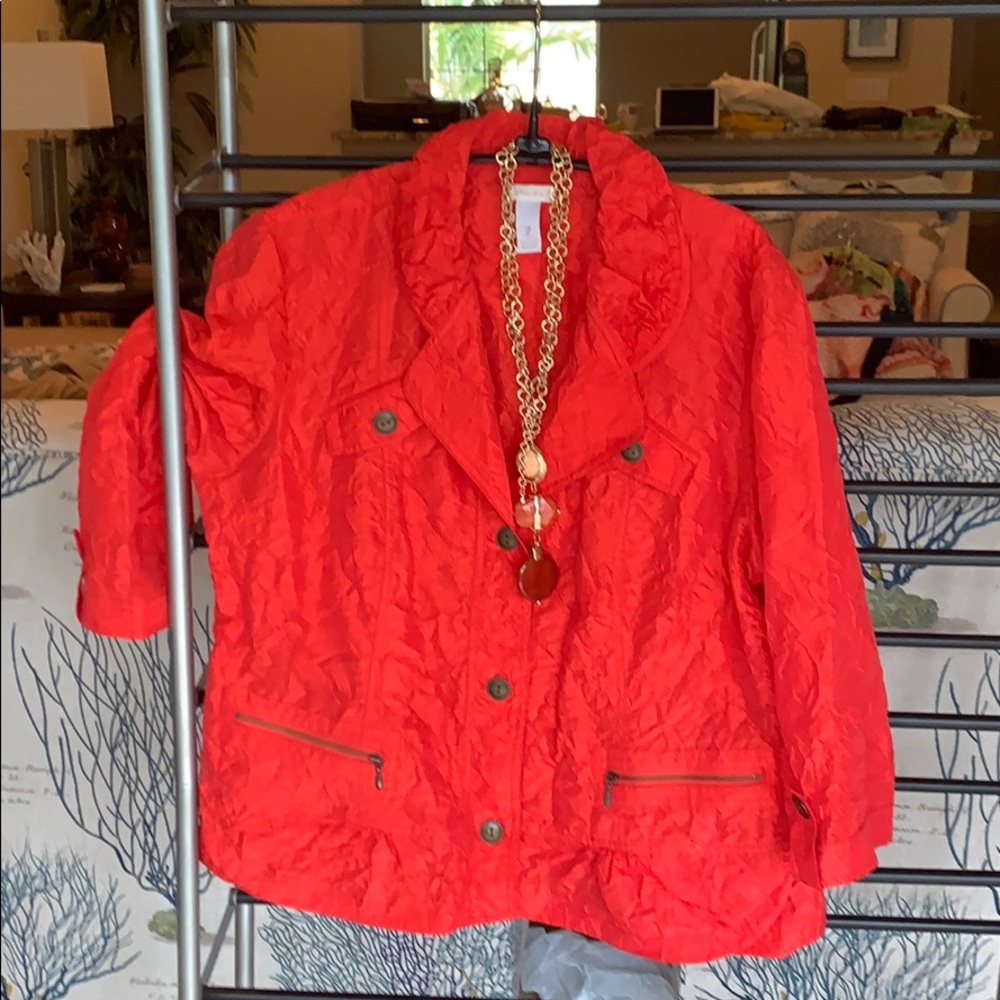 Chicos size 2 crinkly jacket